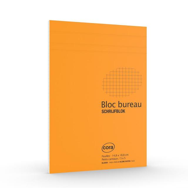 3257985865934 - Cora - Bloc notes 14,8 x 18,8 cm petits carreaux 