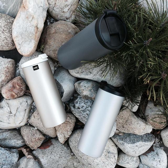 0707226916534 - Zak Designs - ON THE GO Mug iso double paroi gris