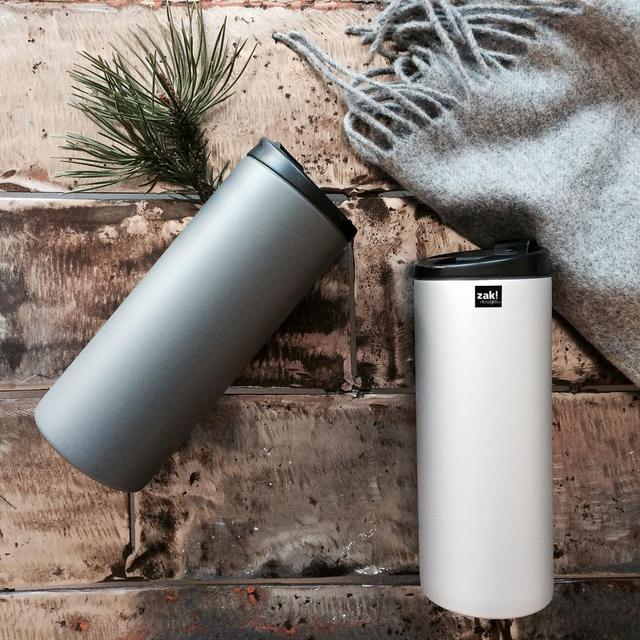 0707226916534 - Zak Designs - ON THE GO Mug iso double paroi gris