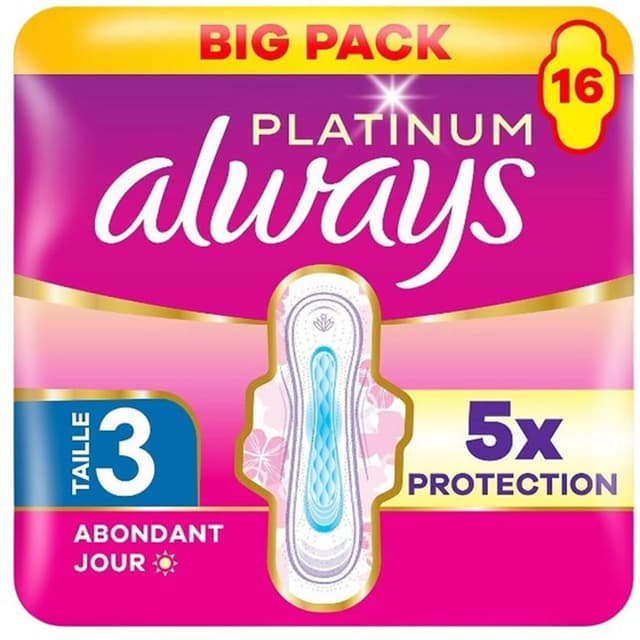 8006530089234 - Always - Serviettes Hygiéniques Platinum Flux Abondant Jour Taille 3