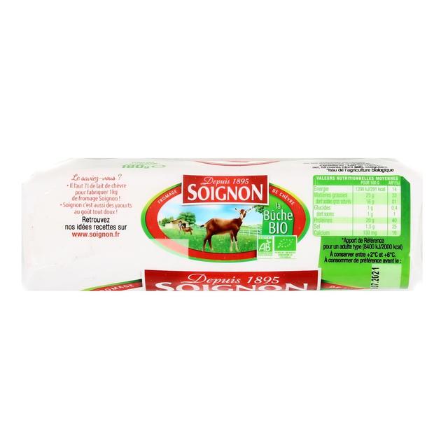 3523230019934 - Soignon - Buche de chèvre bio