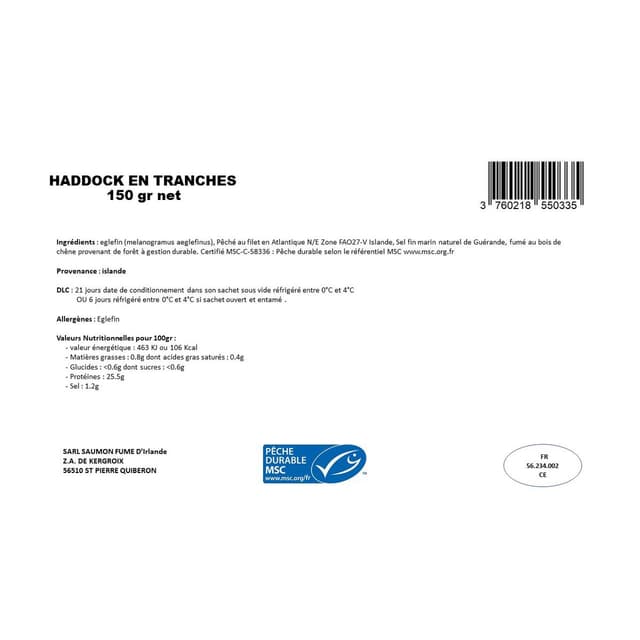 3760218550335 - Côté Sauvage - Haddock fumé