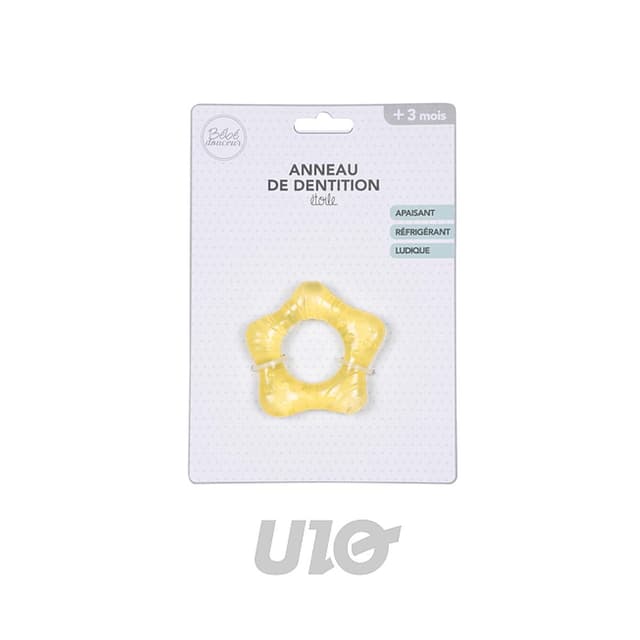 3574380061335 - BEBE DOUCEUR - Anneau de Dentition Réfrigérant Étoile 11cm Jaune