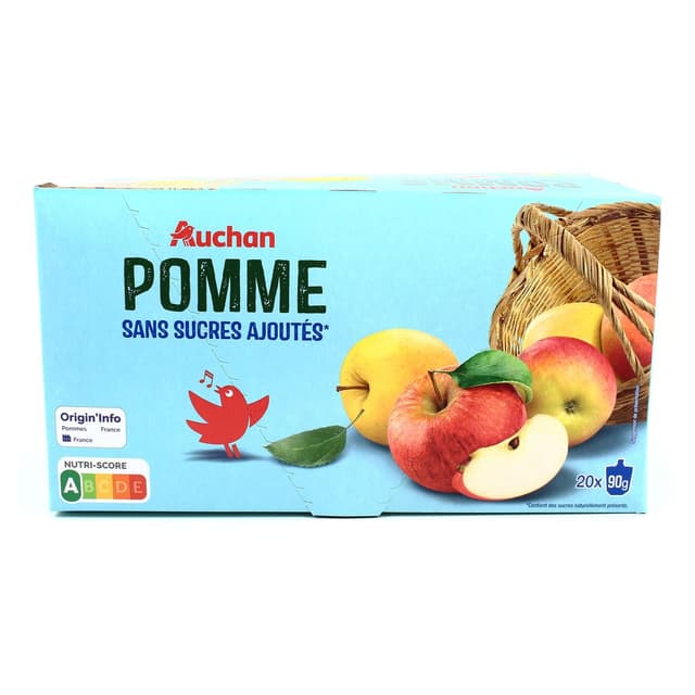 3596710557035 - Auchan - Compte Gourdes Pomme Sans Sucres ajoutées