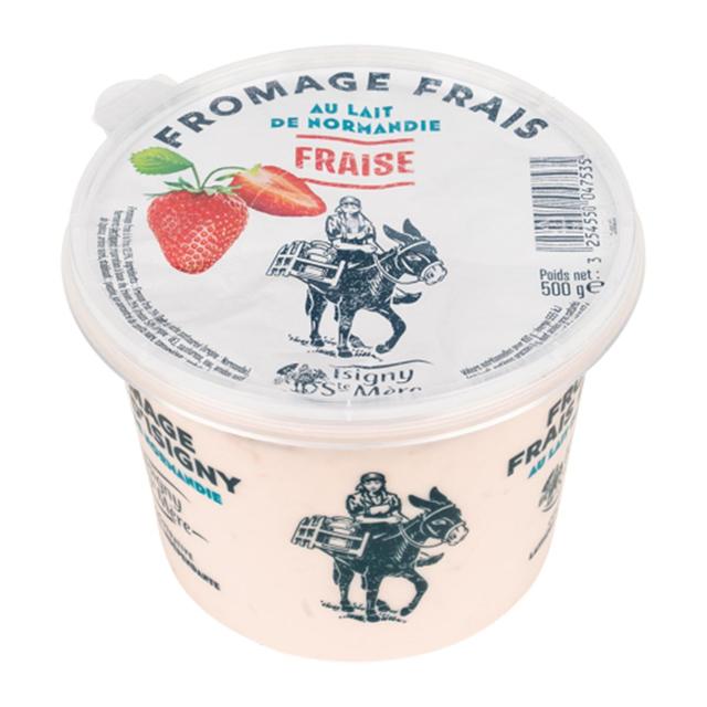 3254550047535 - Isigny Ste mère - Fromage Frais à la Fraise - Lait de vache pasteurisé