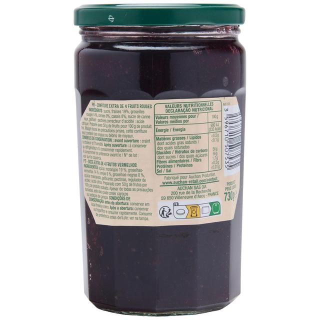 3596710507535 - Auchan - Confiture extra 4 fruits rouges