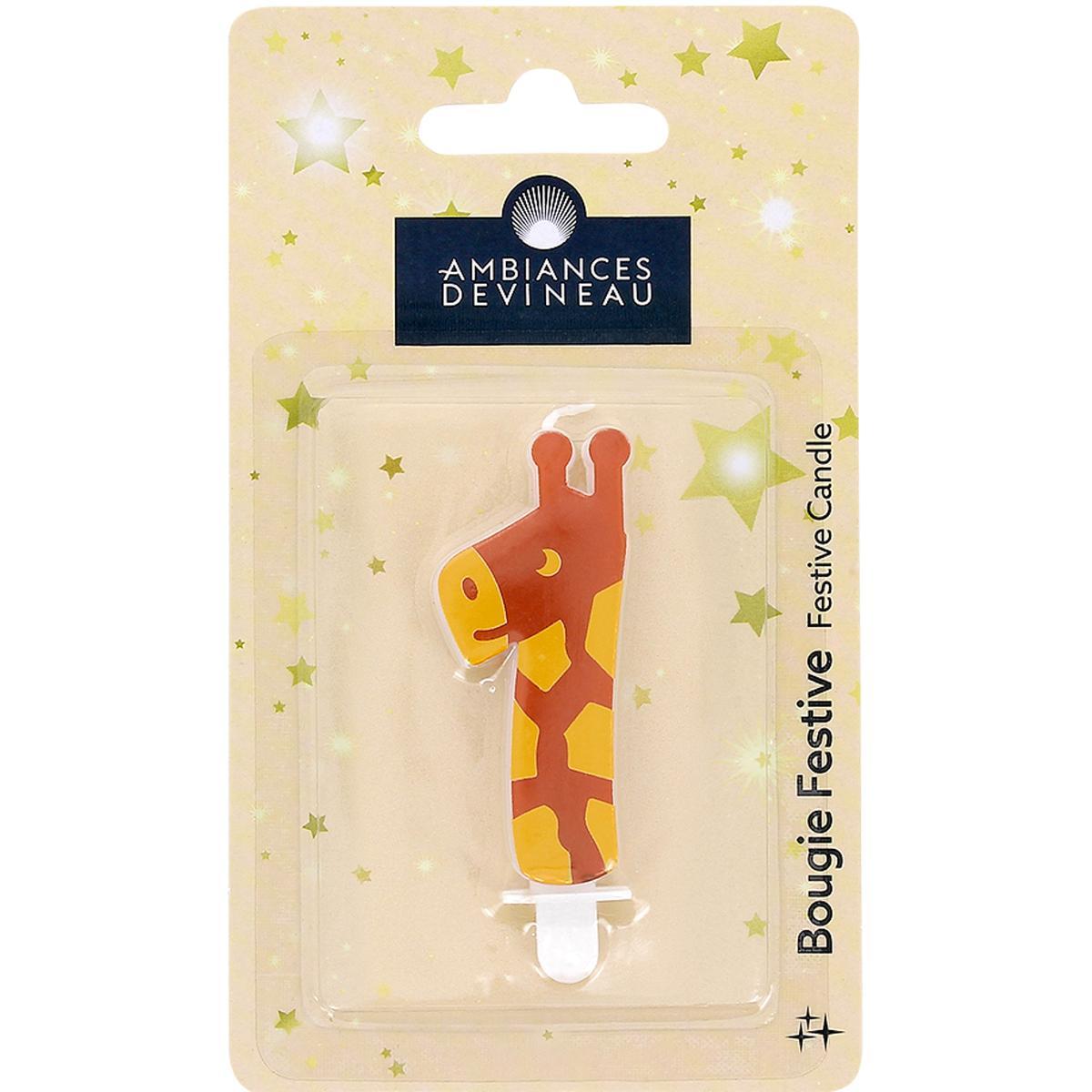 3482356828335 - Ambiances Devineau - Bougie chiffre 1 Girafe