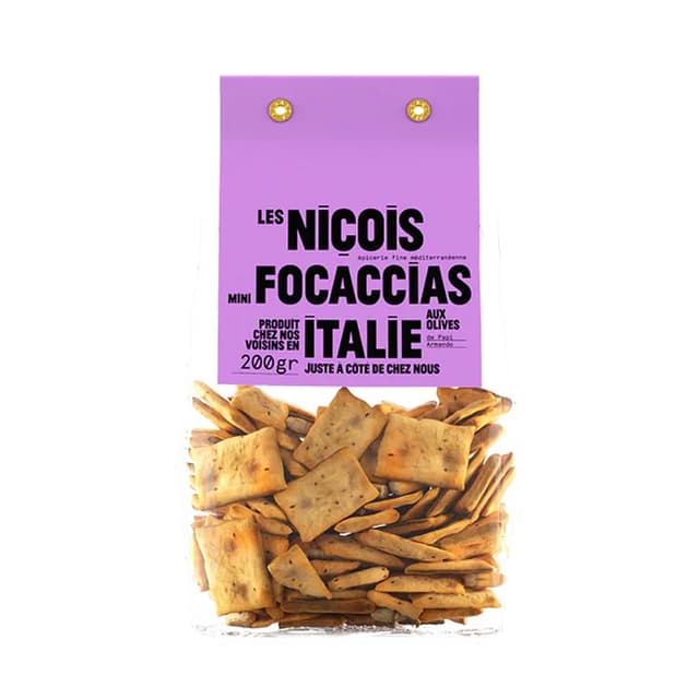 3760153840836 - Les niçois - Mini Focaccias aux Olives