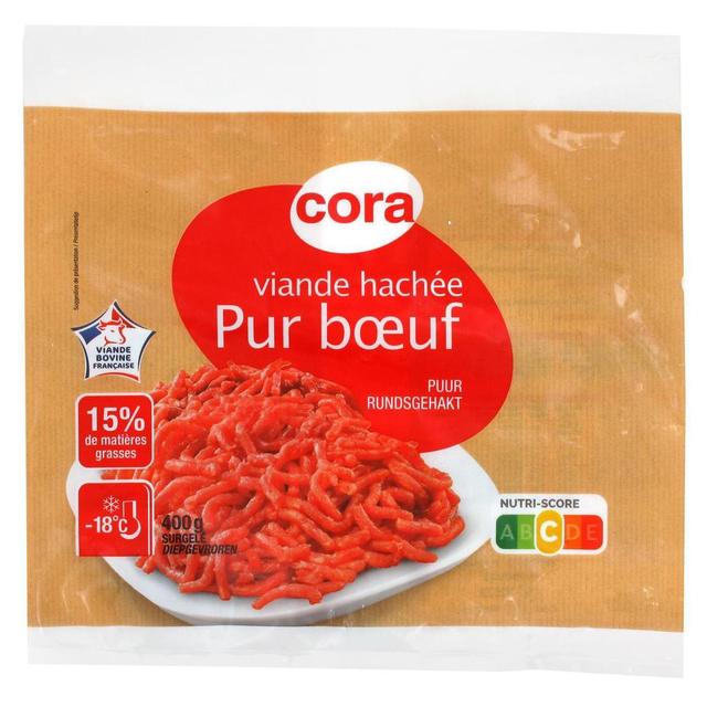 3257983003536 - Cora - Viande hachée pur boeuf 15% MG prête à cuisiner
