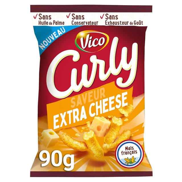 3336972505036 - Curly - Biscuits Apéritifs Soufflés à la Cacahuète Saveur Fromage