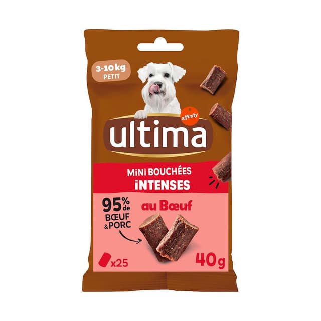 8410650587936 - Affinity - Ultima - Mini bouchées intenses boeuf - Récompense Friandise pour petit chien