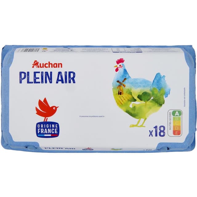 3596710479436 - Auchan - Oeufs de poules élevées en plein air