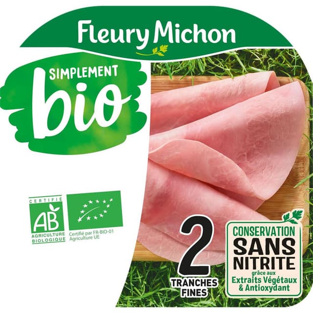 3302740050237 - Fleury Michon - Jambon Blanc Supérieur Bio Conservation Sans Nitrites