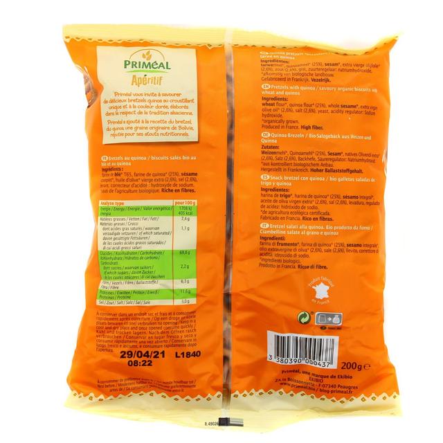 3380390000437 - Priméal - Bretzels au Quinoa bio