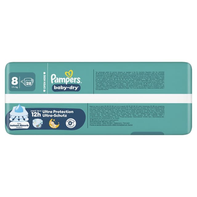 8006530140737 - Pampers Babydry - Couches Baby-Dry Taille 8 - 17kg+