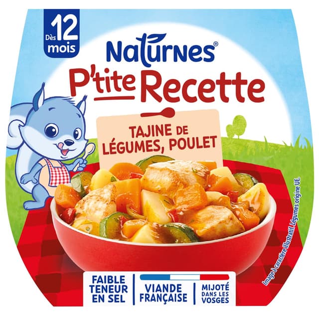 7613038151137 - Naturnes® - P'tite Recette - Tajine de Poulet Bol Bébé Dès 12 Mois