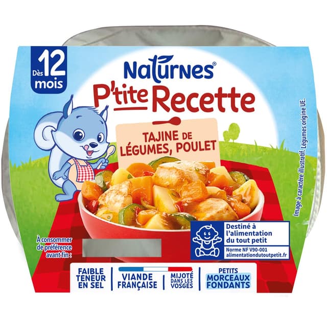 7613038151137 - Naturnes® - P'tite Recette - Tajine de Poulet Bol Bébé Dès 12 Mois