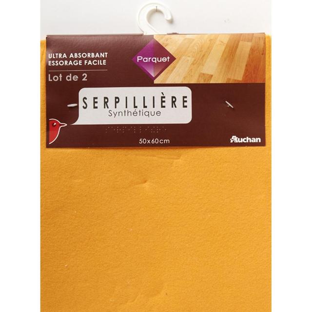 3596710341337 - Auchan - Serpillières synthétiques spéciales parquet 50x60cm