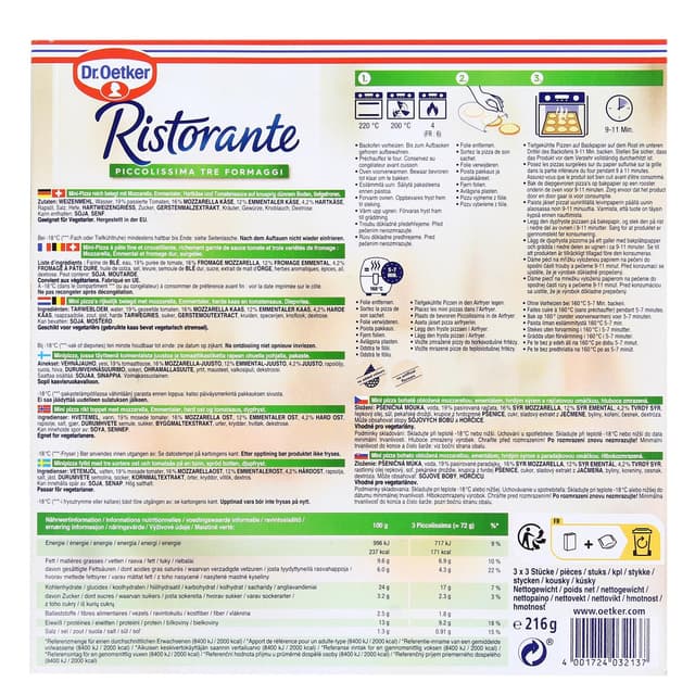 4001724032137 - Dr.Oetker - Ristorante - 9 Mini Pizza 3 fromages