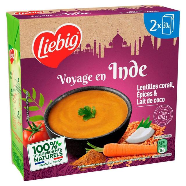 3036815432337 - Liebig - Soupe Voyage en Inde- Lentilles Corail, Epices et Lait de Coco
