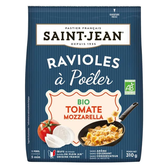 3266140062637 - Saint Jean - Ravioles à poêler à la tomate mozzarella bio