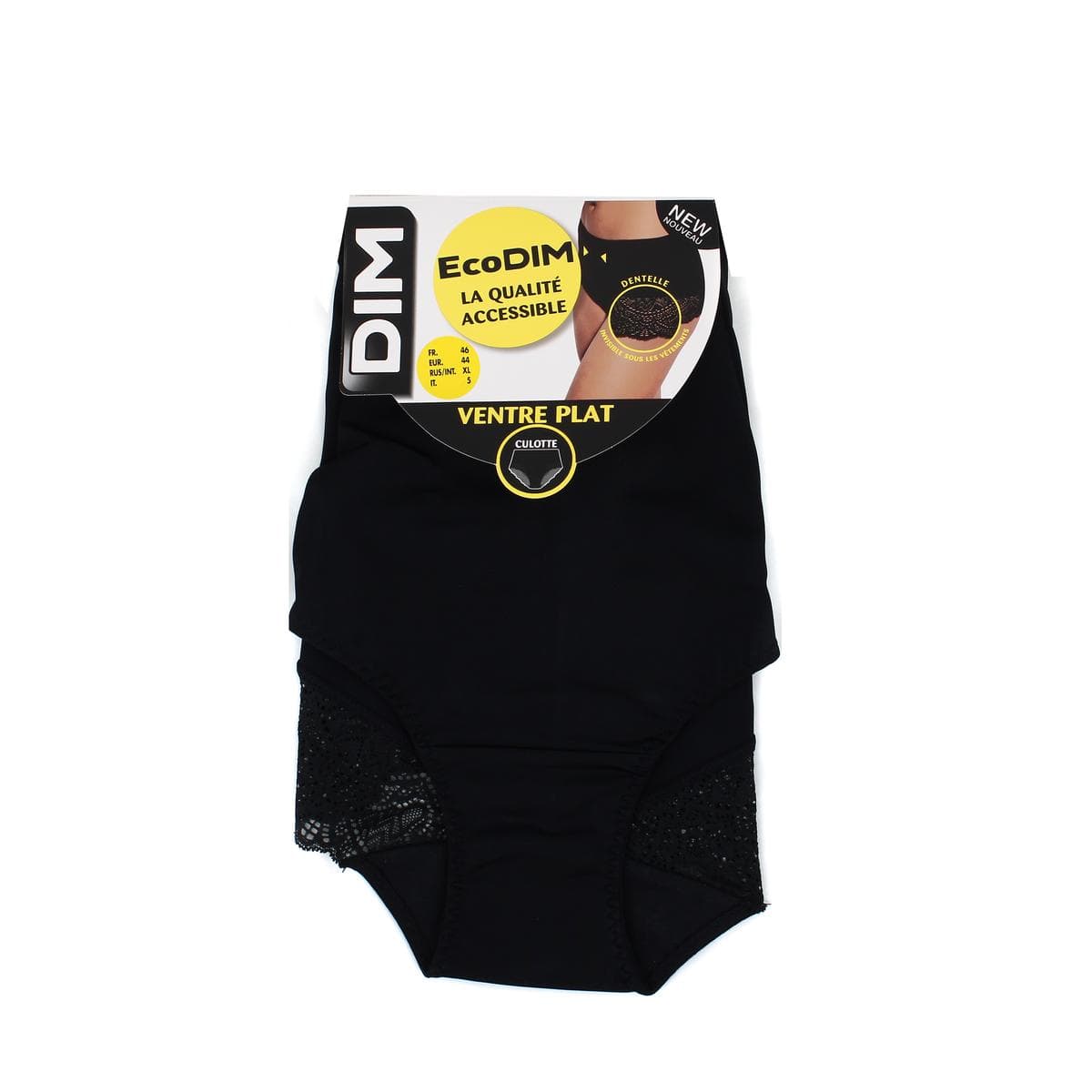 Achat Dim Culotte femme taille haute en coton stretch et dentelle Noi