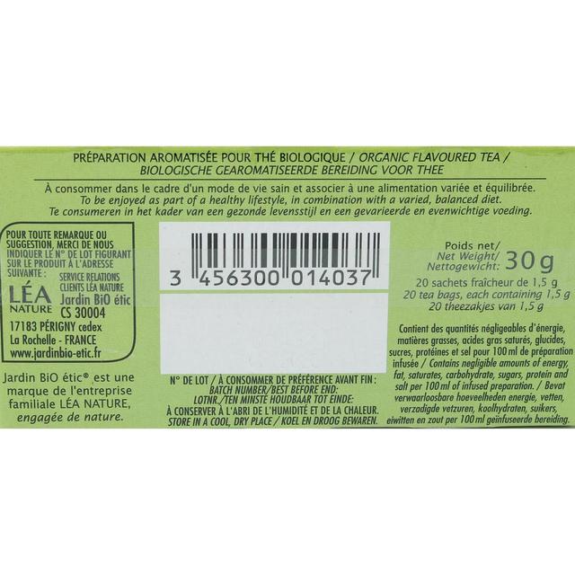 3456300014037 - Jardin Bio Etic - Thé Vert Power Minceur Saveur citron et cassis Bio - 20 sachets