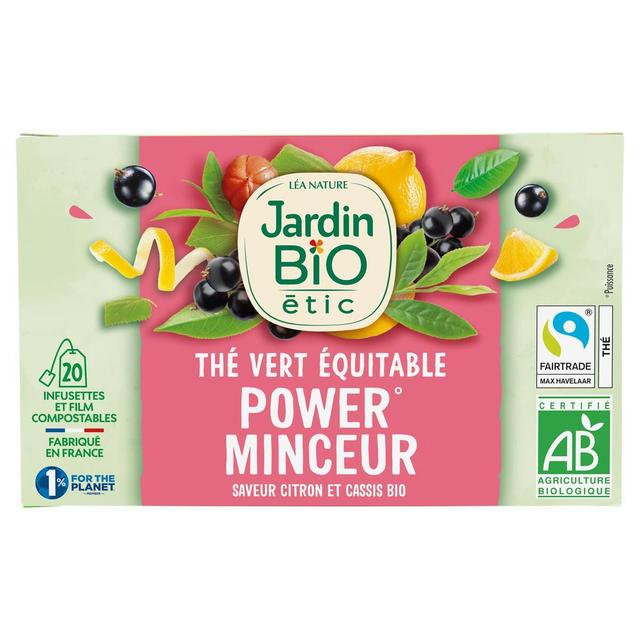 3456300014037 - Jardin Bio Etic - Thé Vert Power Minceur Saveur citron et cassis Bio - 20 sachets