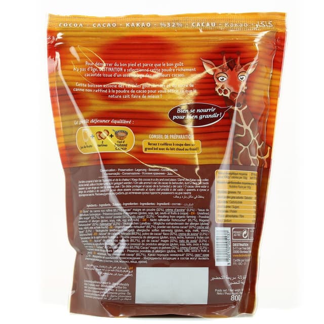 3700110005137 - Destination - Poudre chocolatée cacao instantanée bio