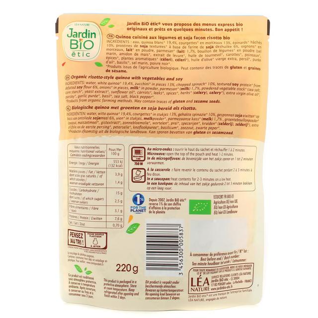 3456300005837 - Jardin Bio Etic - Quinotto Légumes Vert Parmesan Bio