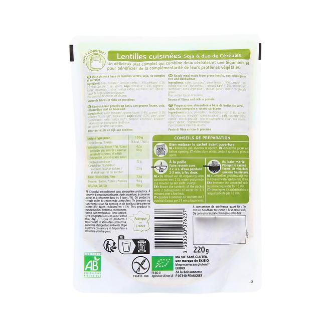 3380380076237 - Ma Vie Sans Gluten - Lentilles soja et duo de céréales, bio sans gluten