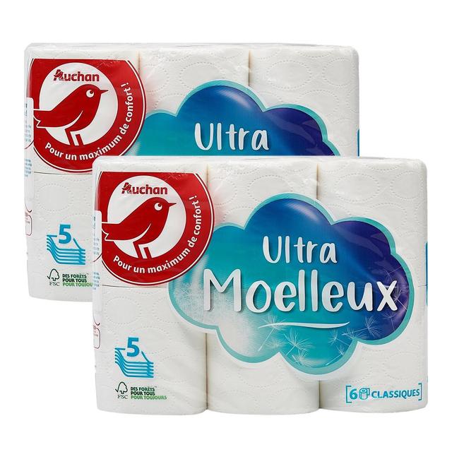 2050000407437 - Auchan - Papier toilette blanc ultra moelleux 5 épaisseurs
