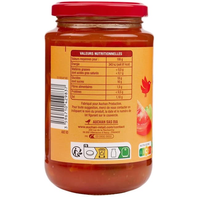 3596710429837 - Auchan - Sauce Aigre Douce