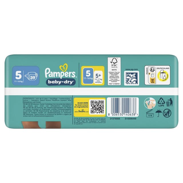 8006530140638 -  - Couches Baby-Dry 11-16kg - Taille 5