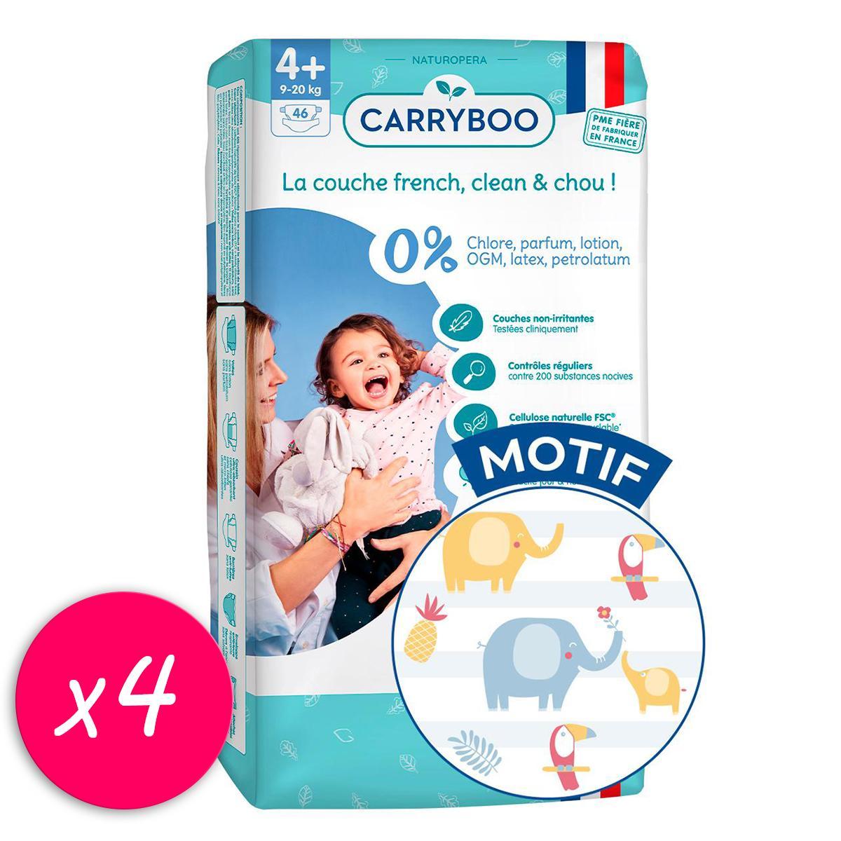 2050000372438 - Carryboo Nature - Couches naturelles et motifs chou, T4+ (9-20kg)