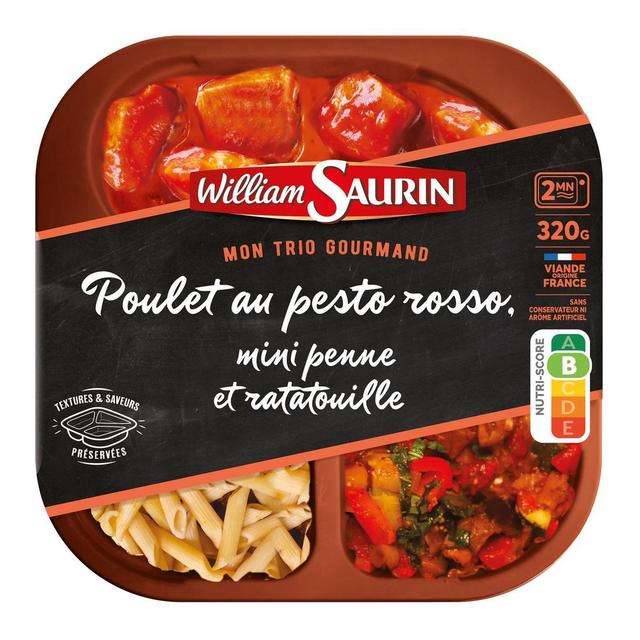 3261055954138 - William Saurin - Mon Trio Gourmand - Poulet au Pesto Rosso, Mini Penne et Ratatouille