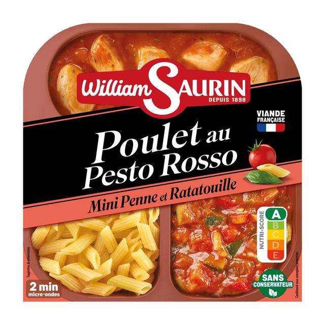 3261055954138 - William Saurin - Mon Trio Gourmand - Poulet au Pesto Rosso, Mini Penne et Ratatouille