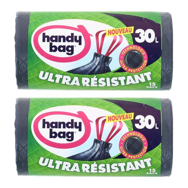 2050000314438 - Handy Bag - Sacs poubelle 30L avec poignées coulissantes ultra protection