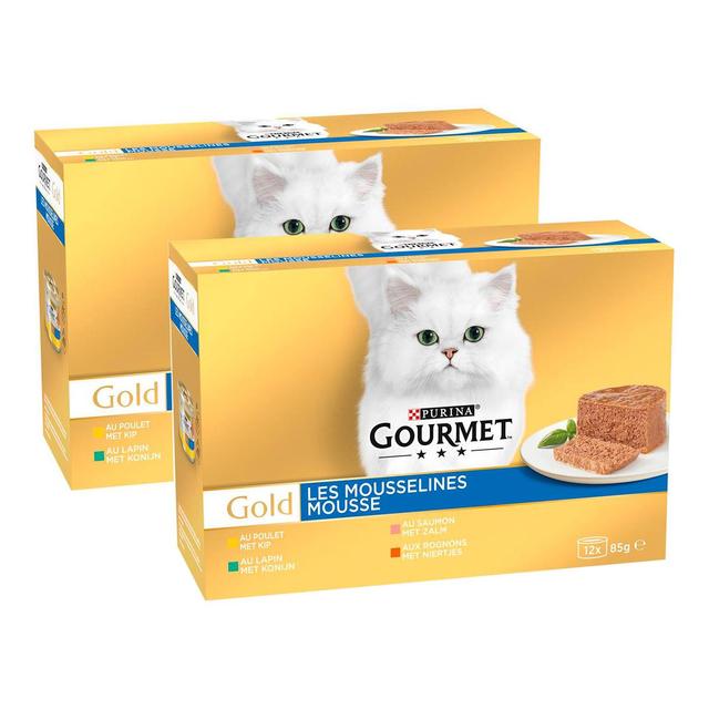 2050000394638 - Purina - Gourmet Gold - Boites Mousseline Poulet, Saumon, Rognons, Lapin pour chat