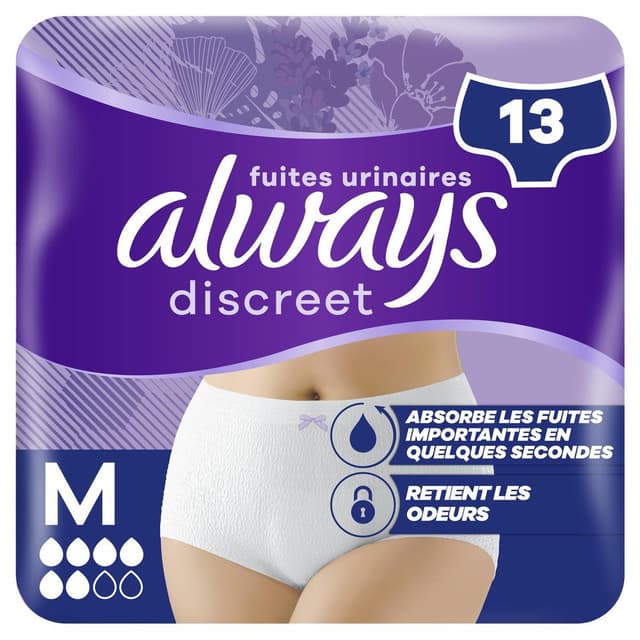 8006530257138 - Always Discreet - Culottes pour Fuites Urinaires Taille M Blanc