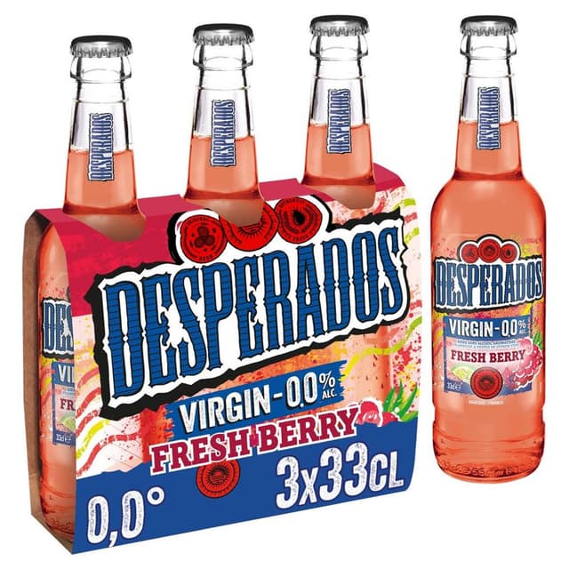 3119789828938 - Desperados Virgin - Bière sans alcool aromatisée framboise citron vert