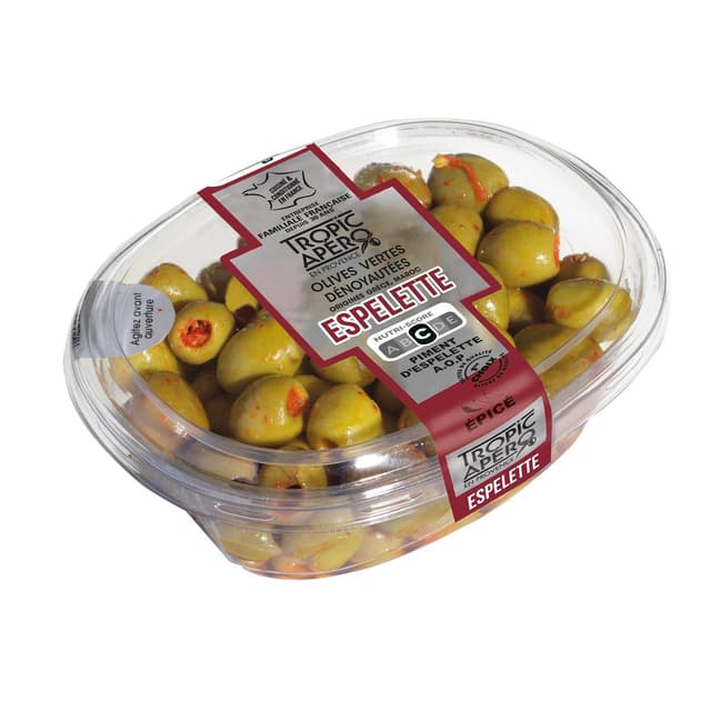 3382510019138 - Tropic Apéro - Olives vertes dénoyautés au Piment d'Espelette