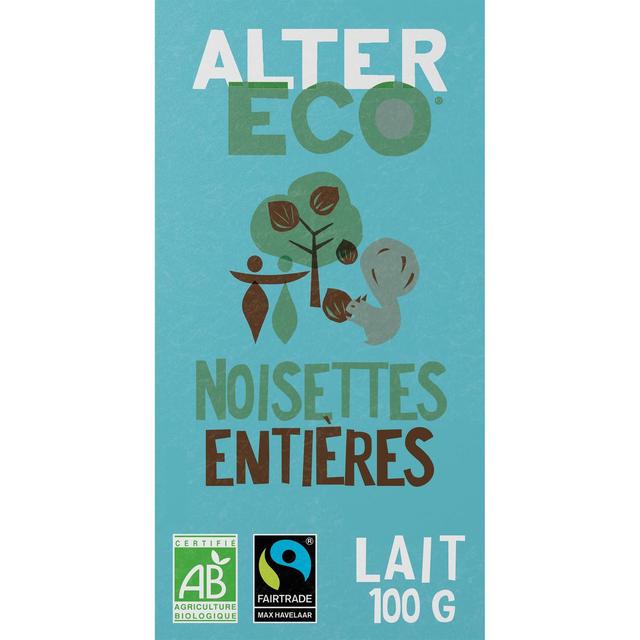 3700214610039 - Alter Eco - Commerce Equitable - Chocolat Lait et Noisettes entières 36% Cacao Bio d'Equateur ou Pérou