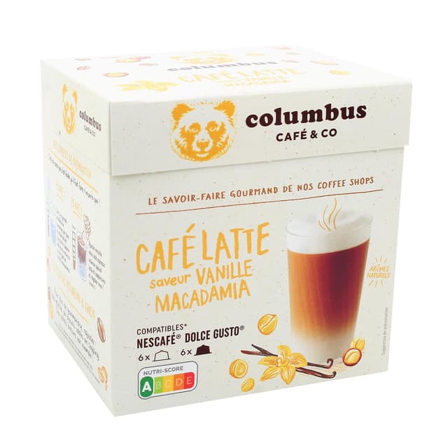 3700994200239 - Columbus Café & CO - Capsules Dolce gusto Cafe latte saveur Vanille Macademia