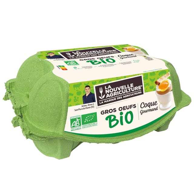 3760150110239 - La Nouvelle Agriculture - Gros Oeufs de poules élevées en plein air bio
