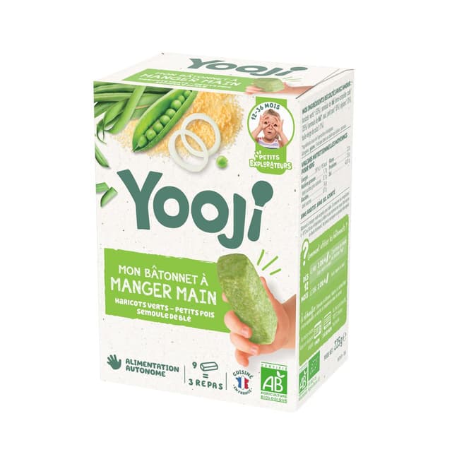 3760234500239 - Yooji - Haricots verts, Petits Pois, Semoule de blé Bio 9x25g