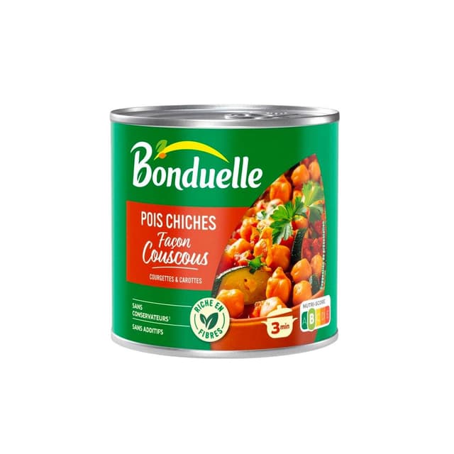 3083681192339 - Bonduelle - Pois chiches façon couscous - Courgettes et carottes