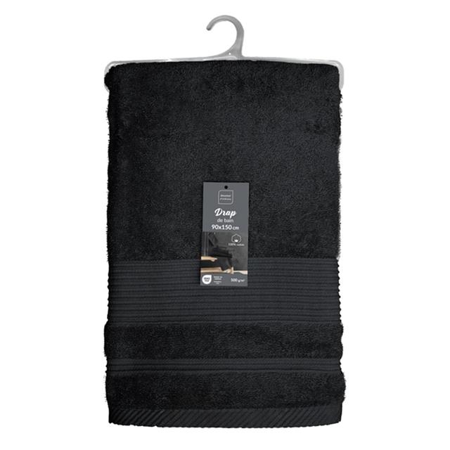 3574388015439 - Douceur D Interieur - Drap de bain eponge unie tendre noir