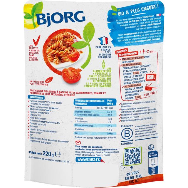 3229820795539 - Bjorg - Torsettes tomates à l'italienne Bio