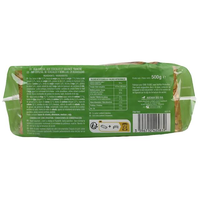 3596710425839 - Auchan - Pain de Table aux Céréales